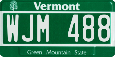 VT license plate WJM488