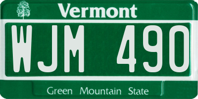 VT license plate WJM490