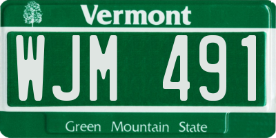 VT license plate WJM491