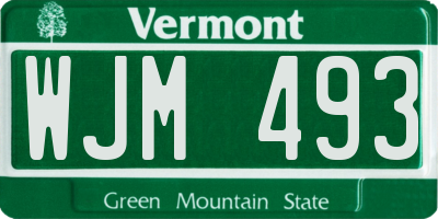 VT license plate WJM493