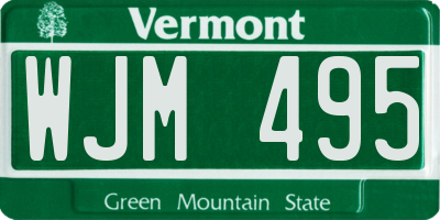 VT license plate WJM495