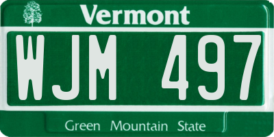 VT license plate WJM497