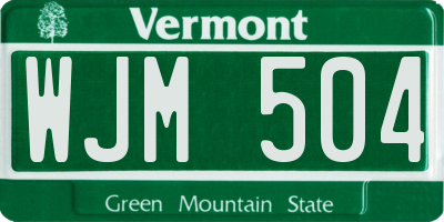 VT license plate WJM504