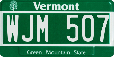 VT license plate WJM507
