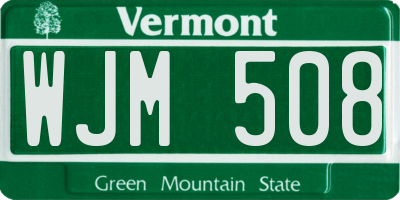 VT license plate WJM508