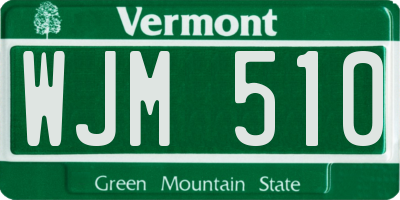 VT license plate WJM510