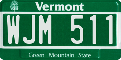 VT license plate WJM511
