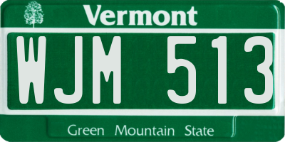 VT license plate WJM513