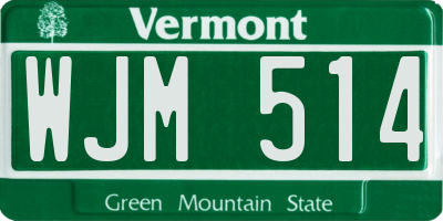 VT license plate WJM514