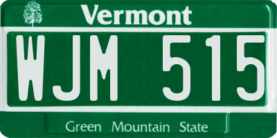 VT license plate WJM515