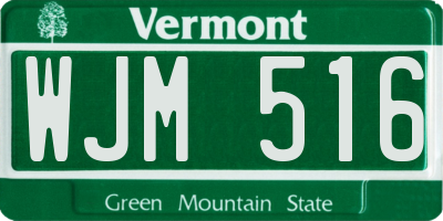 VT license plate WJM516