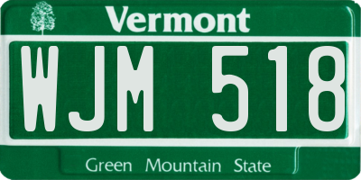 VT license plate WJM518