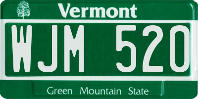 VT license plate WJM520