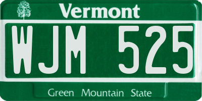 VT license plate WJM525