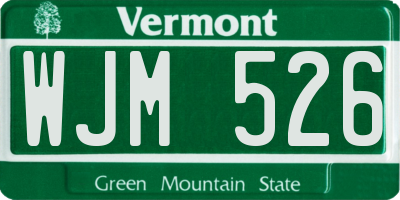VT license plate WJM526