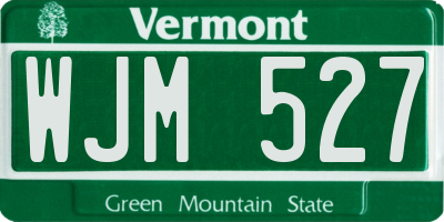 VT license plate WJM527