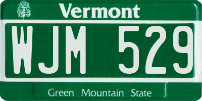 VT license plate WJM529