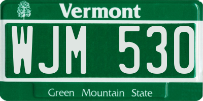 VT license plate WJM530