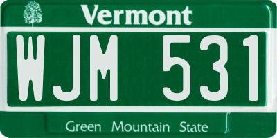VT license plate WJM531