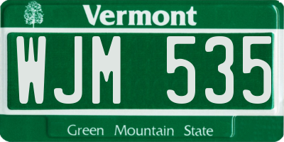 VT license plate WJM535