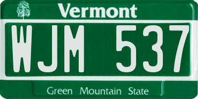 VT license plate WJM537