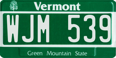 VT license plate WJM539