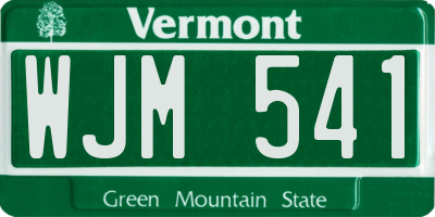 VT license plate WJM541