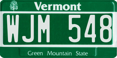 VT license plate WJM548