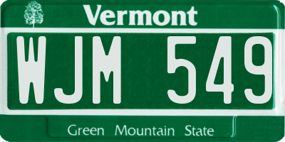 VT license plate WJM549