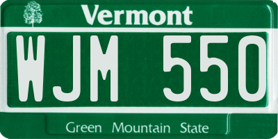 VT license plate WJM550
