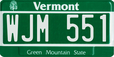 VT license plate WJM551