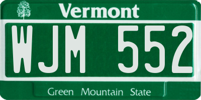 VT license plate WJM552