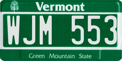 VT license plate WJM553