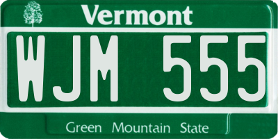 VT license plate WJM555