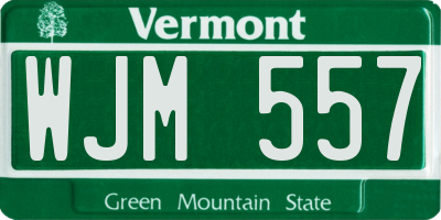 VT license plate WJM557