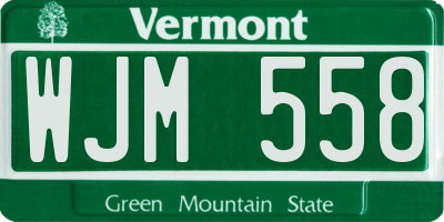 VT license plate WJM558