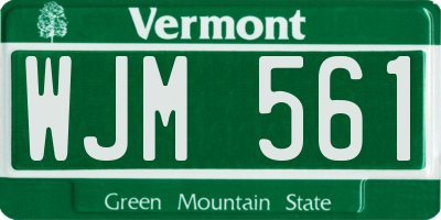 VT license plate WJM561