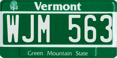 VT license plate WJM563