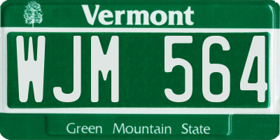 VT license plate WJM564
