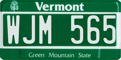 VT license plate WJM565