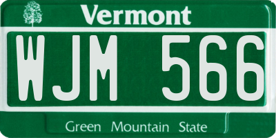 VT license plate WJM566