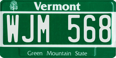 VT license plate WJM568