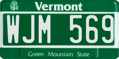 VT license plate WJM569