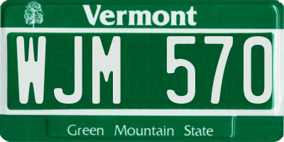 VT license plate WJM570