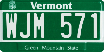 VT license plate WJM571