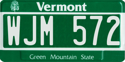 VT license plate WJM572