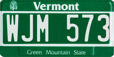 VT license plate WJM573