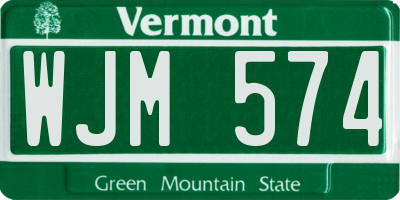 VT license plate WJM574