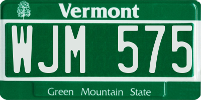 VT license plate WJM575