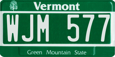 VT license plate WJM577